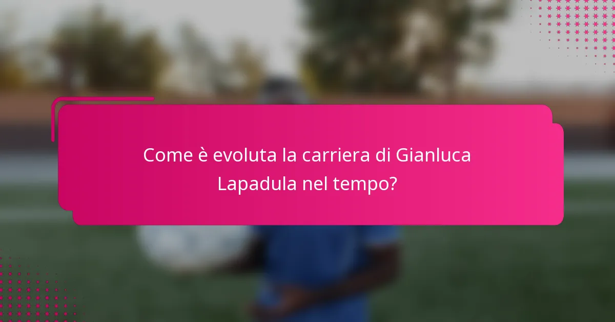 Come è evoluta la carriera di Gianluca Lapadula nel tempo?