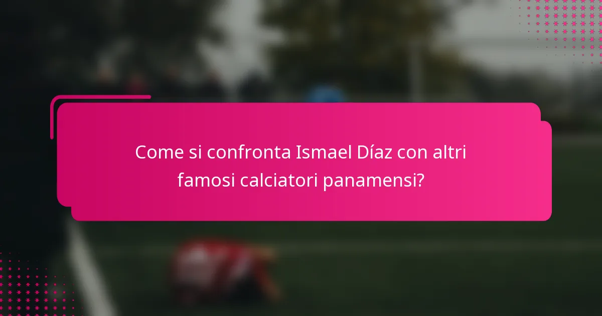 Come si confronta Ismael Díaz con altri famosi calciatori panamensi?