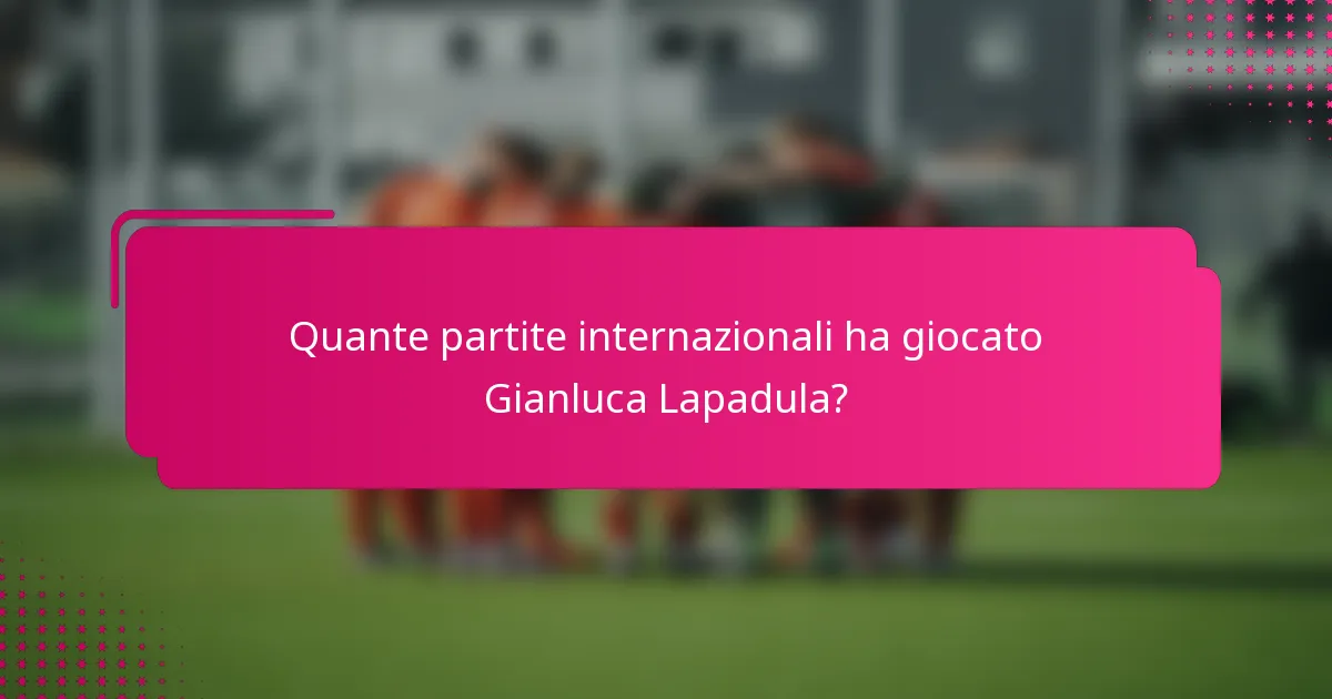 Quante partite internazionali ha giocato Gianluca Lapadula?